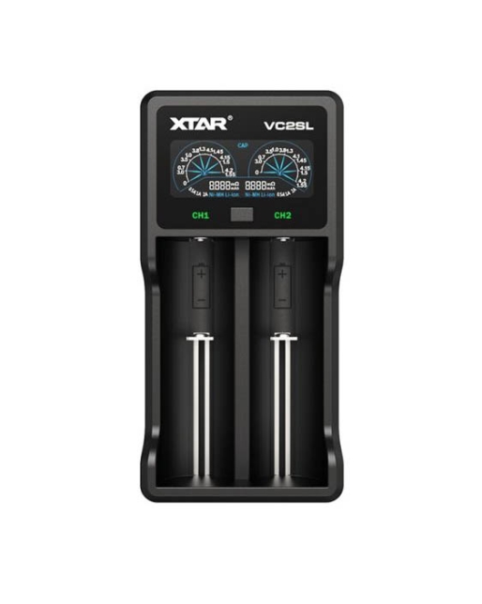 XTAR VC2SL 2 slot USB powered smart charger for 14500 16340 18700 26650 18650  21700 18500