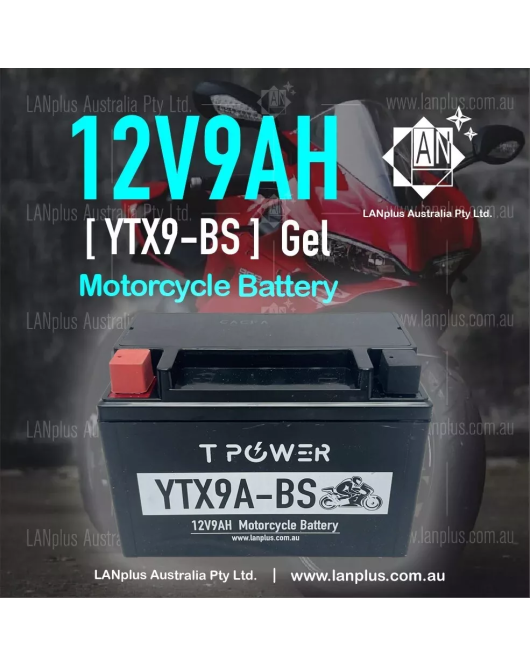 12V 9AH YTX9-BS Gel Motorcycle Battery Dirt Bike ATV Quad Scooter Gokart Mower