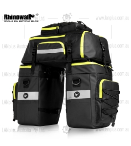 Bike Bicycle Rear Rack Pannier Bag Waterproof 75L Box Rhinowalk 3 in 1 detacha