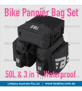 Waterproof Bike Bicycle Bag Rear Rack Pannier Bags Seat Box Saddle Carry Bag 50L