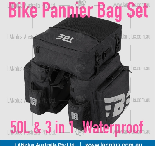 Waterproof Bike Bicycle Bag Rear Rack Pannier Bags Seat Box Saddle Carry Bag 50L