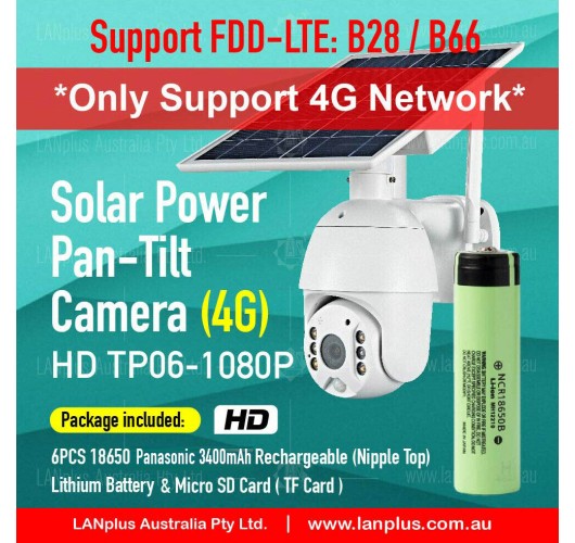 HD1080P Pan Tilt Wireless 4G-B28 Solar Panel Security Camera Outdoor Panasonic Battery TF card Support B28/B66