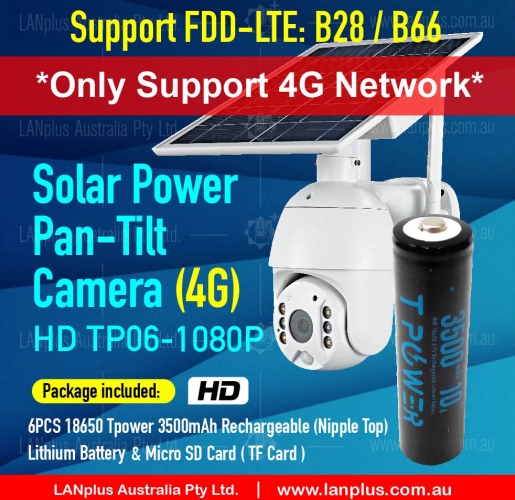 4G_B28 Network Wireless HD1080P Pan Tilt Solar Panel Outdoor Security Camera w Tpower 3500mAh battery