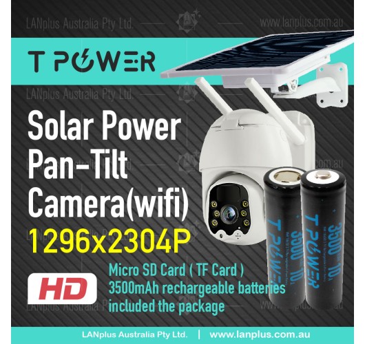 Wireless HD 1296x2304P Pan Tilt WIFI Solar Panel Security Camera Outdoor WIFI camera