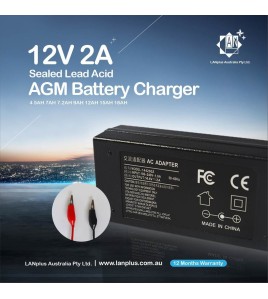 12V 2A Sealed Lead Acid Battery Charger for 12V 5AH 7AH 7.2AH 9AH 12AH 15AH 18AH