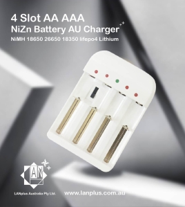 AA AAA 2A NiZn NiMH 1.2V 1.5V 3.6V 4.2V Battery Rechargeable AU Quick Charger