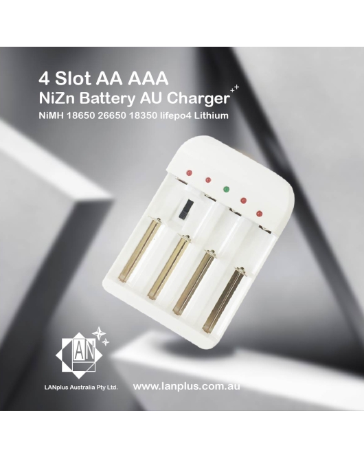 AA AAA 2A NiZn NiMH 1.2V 1.5V 3.6V 4.2V Battery Rechargeable AU Quick Charger