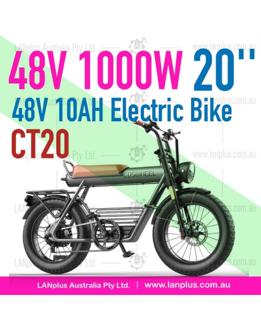 Coswheel CT20 20" Mountain eBike 1000W 48V 10Ah 5" Fat Tires super 73
