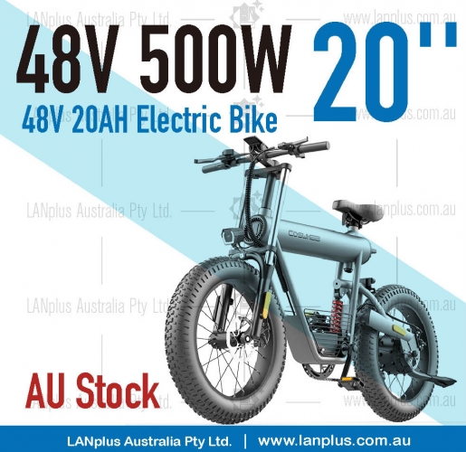 Coswheel FTN T20 500W Electric Bike 4" Fat Tyre Vintage Design ebike 48V 20AH >super73