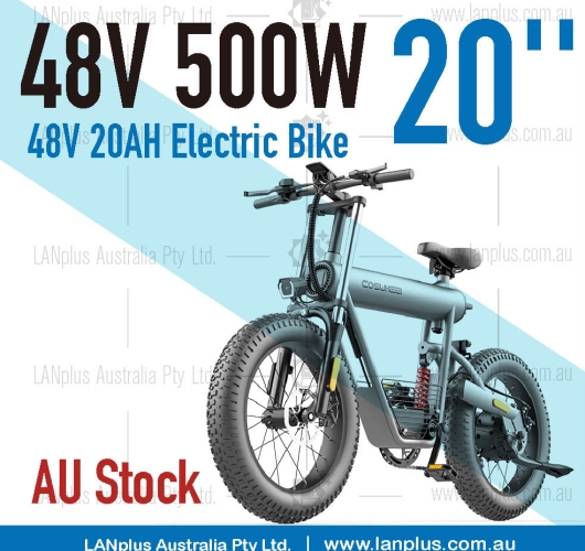 Coswheel FTN T20 500W Electric Bike  4" Fat Tyre Vintage Design ebike 48V 20AH >super73