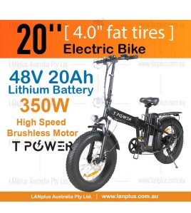 20&quot; Ebike 48V 20Ah Li-ion Battery 350W Motor 4&#039;&#039;Fat Tire Front Suspension foldable