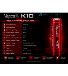 2x Vapcell INR14500 1000mah H10 10A 3.6 V Lithium Rechargeable Battery