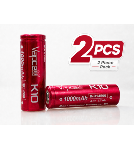 2x Vapcell INR14500 1000mah K10 10A 3.6 V Lithium Rechargeable Battery same as H10