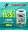 Saft LS14250 ER14250 3.6V Lithium Battery 1/2AA R6 Li-SOCl2 nipple top battery - Wholesale (20+ Units)