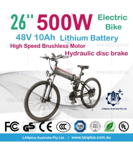 Samebike L026 26&quot; Mountain Folding eBike 500W Brushless 48V 10Ah LCD Meter Mel Stock