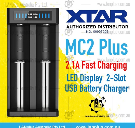 XTAR MC2 Plus 5V2.1A Fast charge 2 Slot USB Battery Charger f 18650 18500 > D2