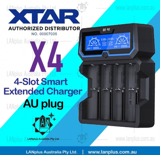 XTAR X4 Smart 4-Slot Extended Charger for 21700 18650 Dual Input AU Plug > D4 New i4 VC4