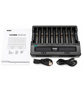 XTAR VC8S 8-Bay Li-ion &amp; NiMH Battery Charger – Capacity Test, USB-C QC/PD Input