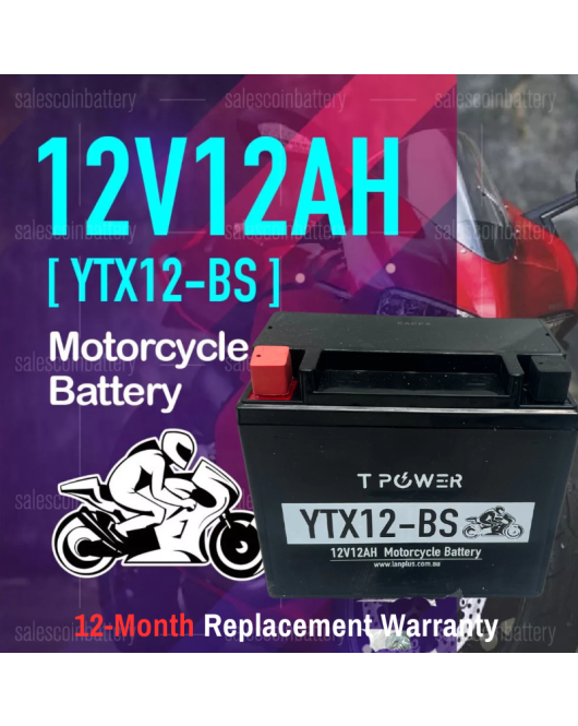 YTX12-BS 12v 12Ah Motorbike Motorcycle Scooter GEL Battery ATV Quad Pit Bike - Wholesale (5+ Units)