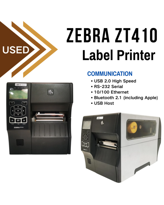 Zebra ZT410 Industrial Barcode Label Printer 203dpi USB LAN Serial Used