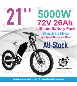 Demo-Electric Bicycle Ebike 72V 5000W MountainBike w/ Samsung 26AH lithium Battery AU stock